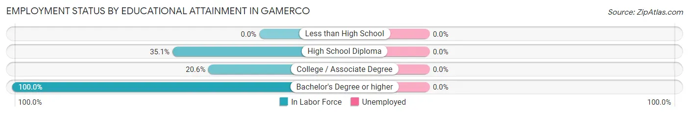 Employment Status by Educational Attainment in Gamerco