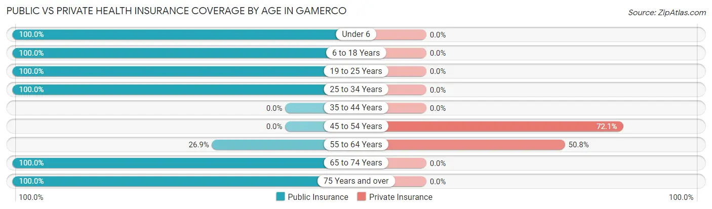 Public vs Private Health Insurance Coverage by Age in Gamerco