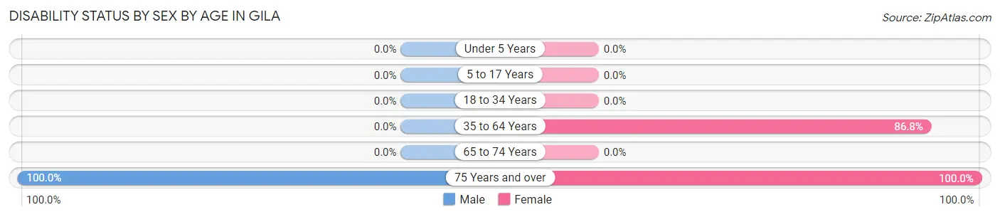 Disability Status by Sex by Age in Gila