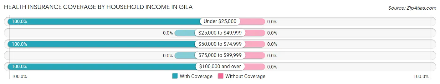Health Insurance Coverage by Household Income in Gila