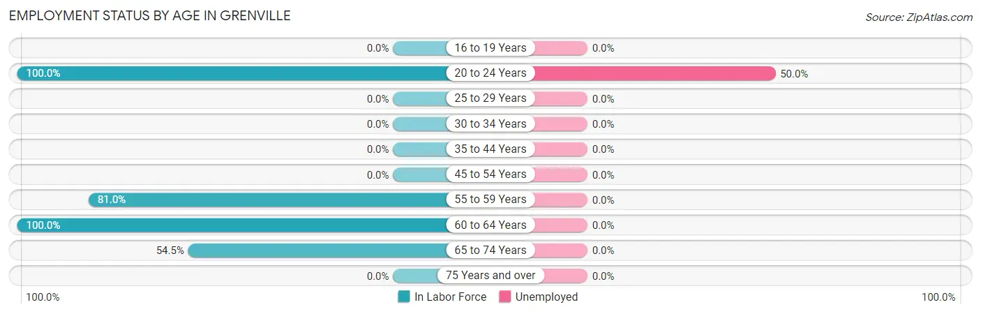 Employment Status by Age in Grenville