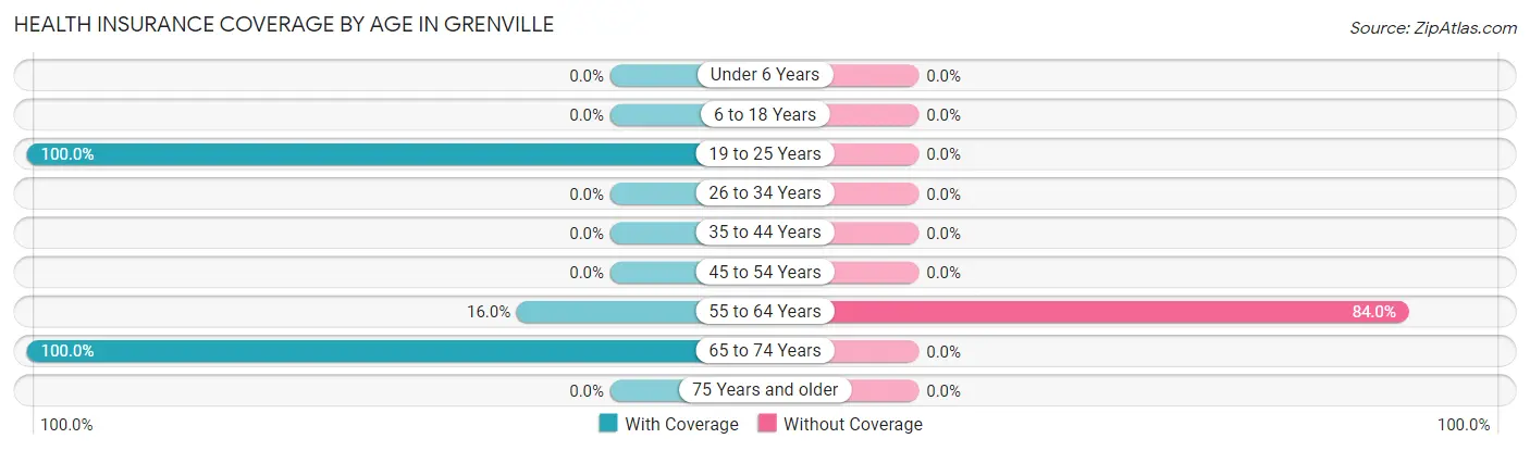 Health Insurance Coverage by Age in Grenville