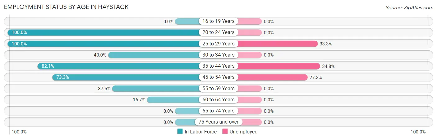 Employment Status by Age in Haystack