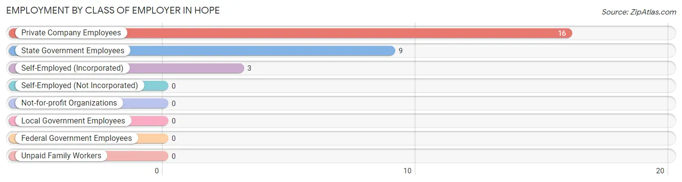 Employment by Class of Employer in Hope