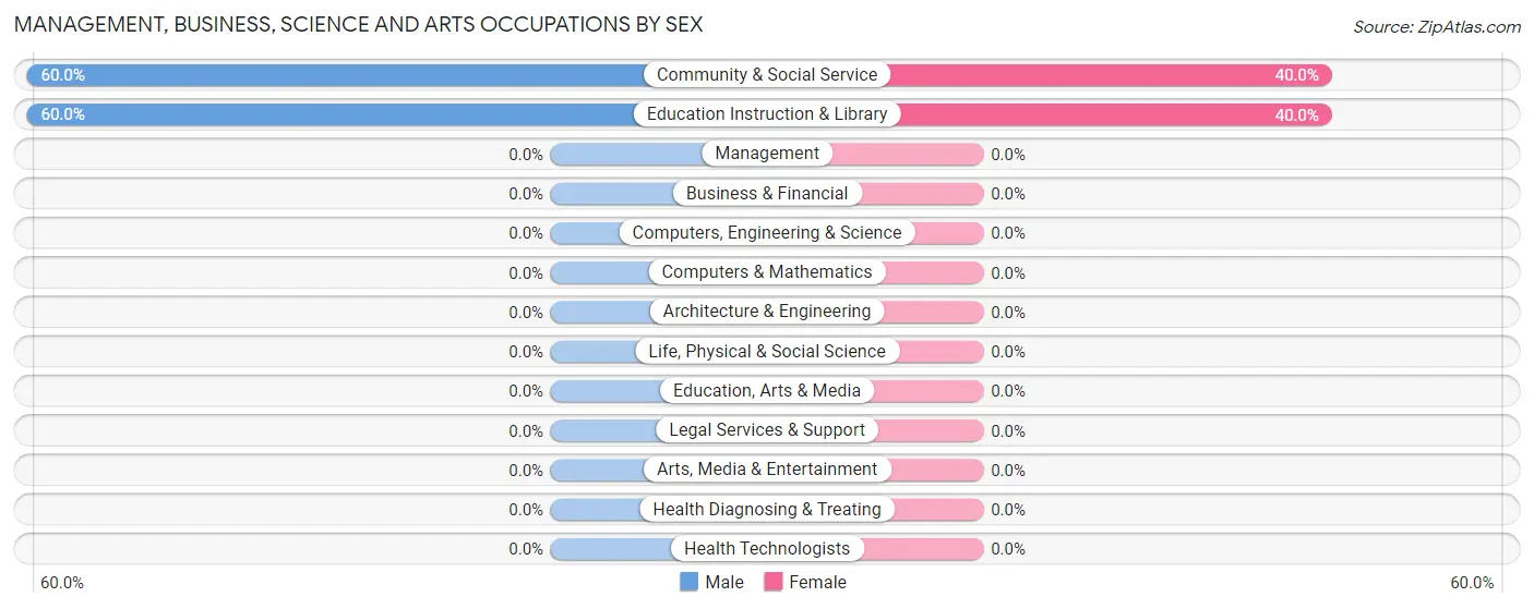 Management, Business, Science and Arts Occupations by Sex in House