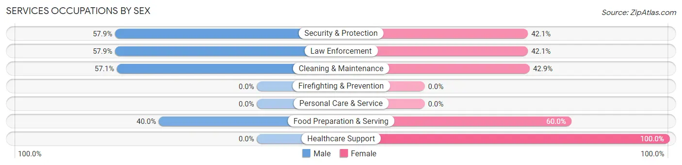 Services Occupations by Sex in Hurley