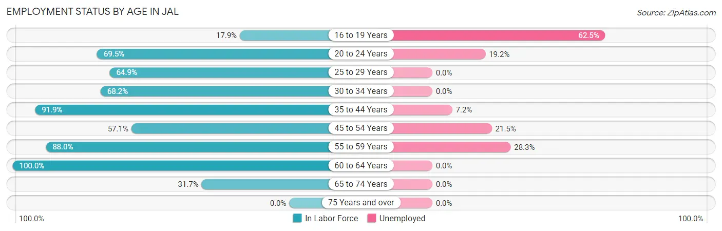 Employment Status by Age in Jal
