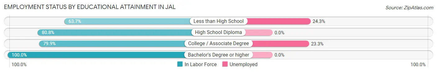 Employment Status by Educational Attainment in Jal