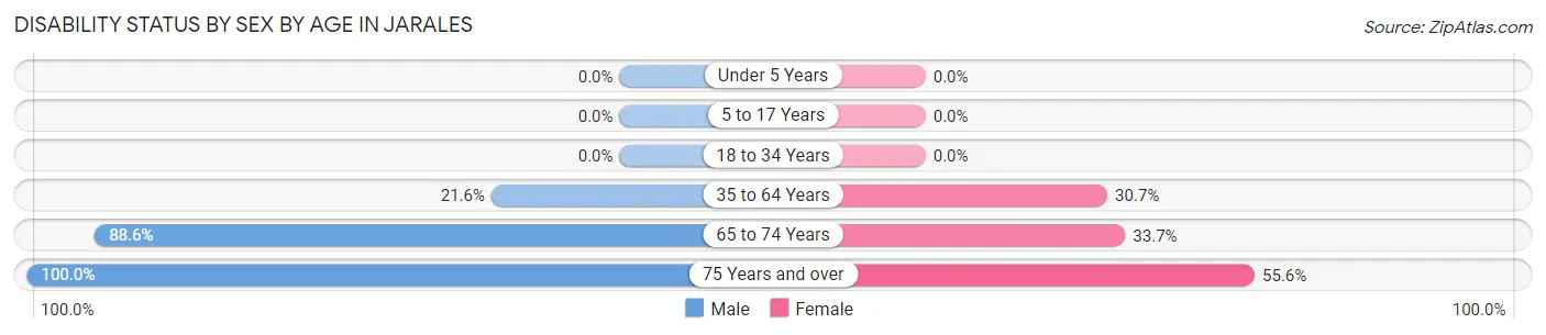 Disability Status by Sex by Age in Jarales