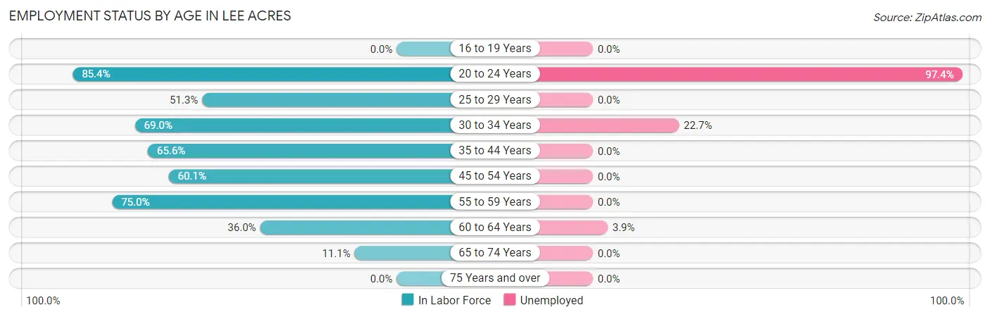 Employment Status by Age in Lee Acres