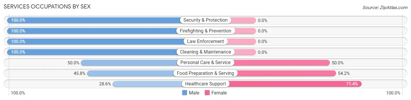 Services Occupations by Sex in Lordsburg