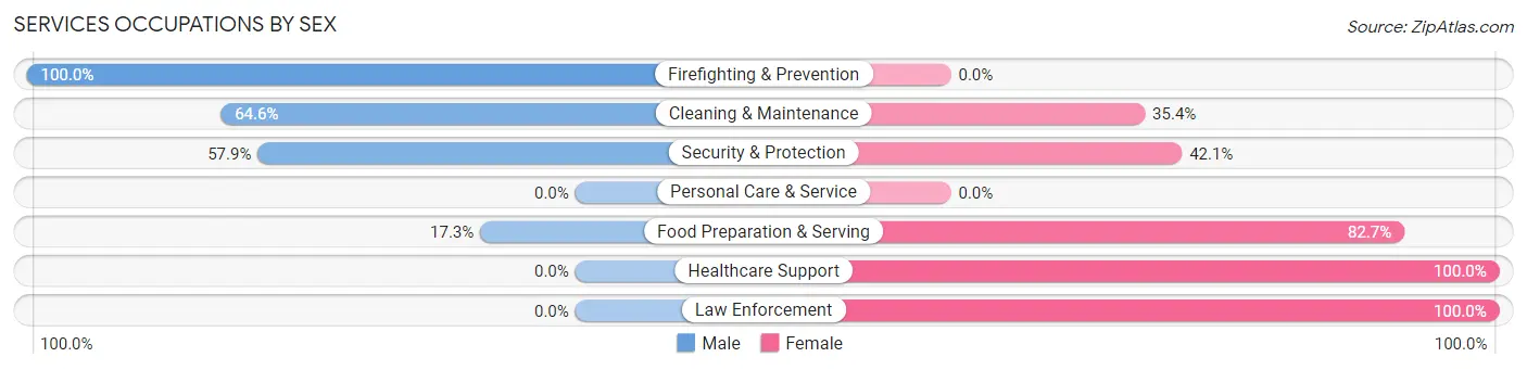 Services Occupations by Sex in Lovington