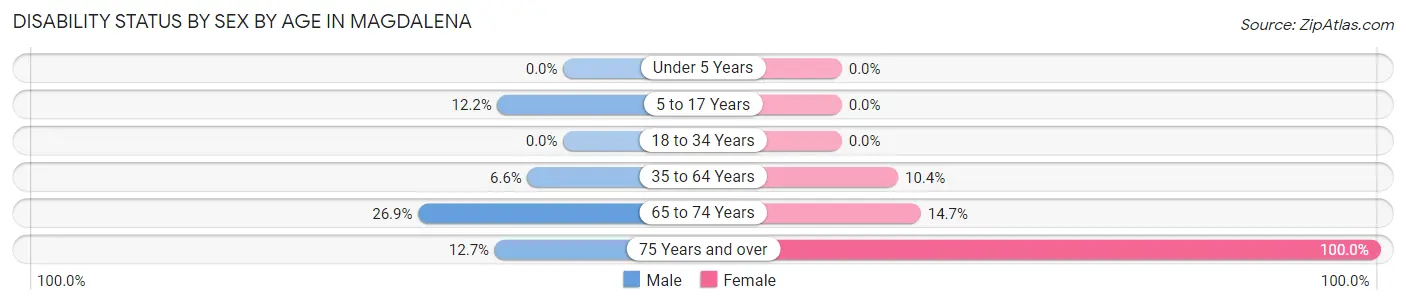 Disability Status by Sex by Age in Magdalena