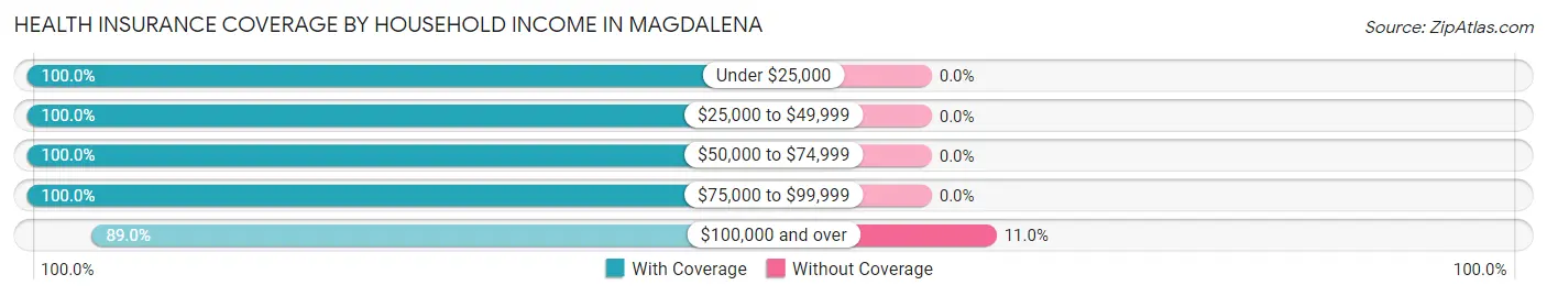 Health Insurance Coverage by Household Income in Magdalena