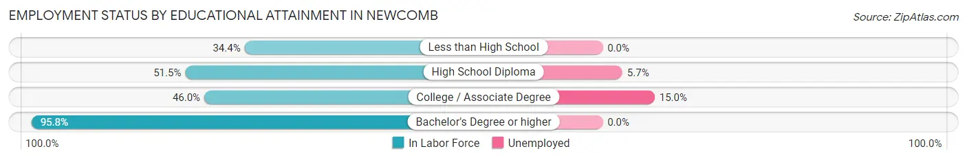 Employment Status by Educational Attainment in Newcomb