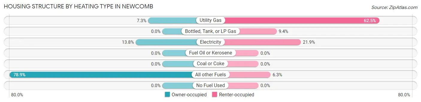 Housing Structure by Heating Type in Newcomb