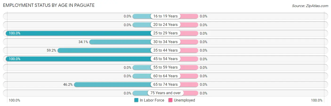 Employment Status by Age in Paguate