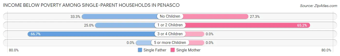 Income Below Poverty Among Single-Parent Households in Penasco