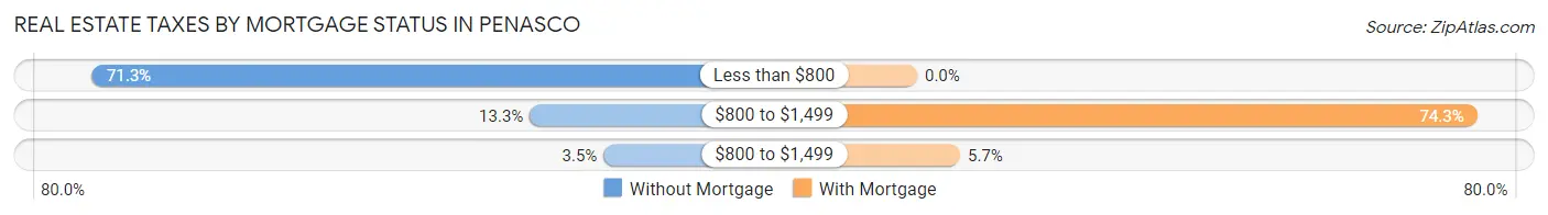 Real Estate Taxes by Mortgage Status in Penasco