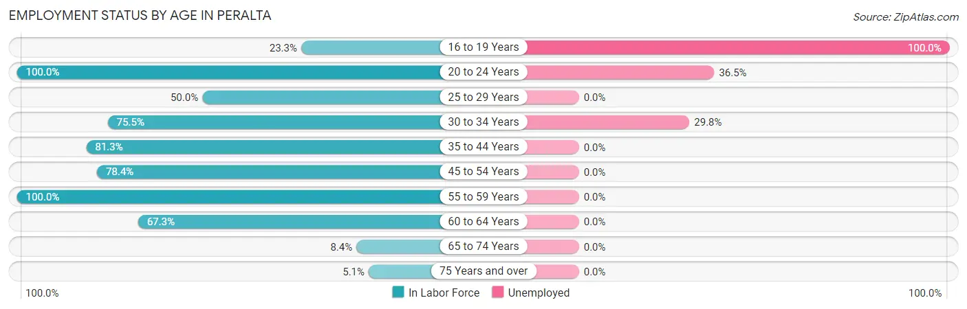 Employment Status by Age in Peralta