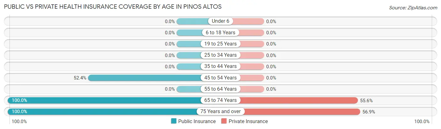 Public vs Private Health Insurance Coverage by Age in Pinos Altos