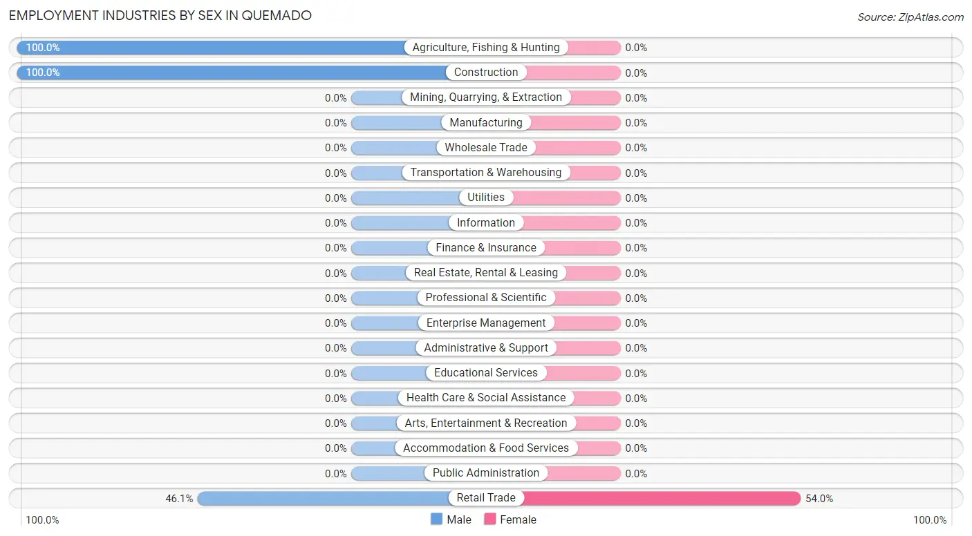 Employment Industries by Sex in Quemado