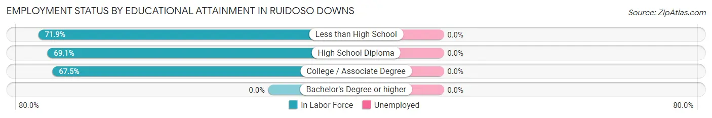 Employment Status by Educational Attainment in Ruidoso Downs