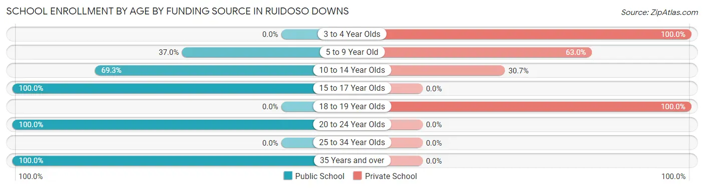 School Enrollment by Age by Funding Source in Ruidoso Downs