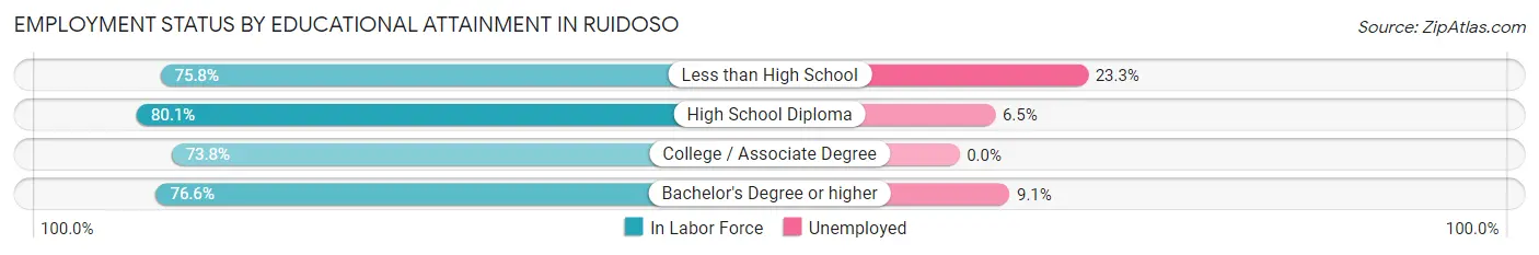 Employment Status by Educational Attainment in Ruidoso