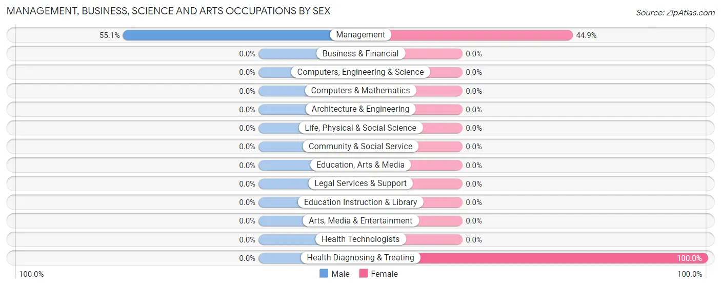 Management, Business, Science and Arts Occupations by Sex in San Cristobal