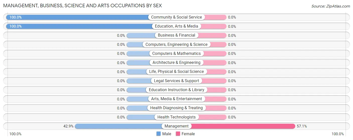 Management, Business, Science and Arts Occupations by Sex in San Jon