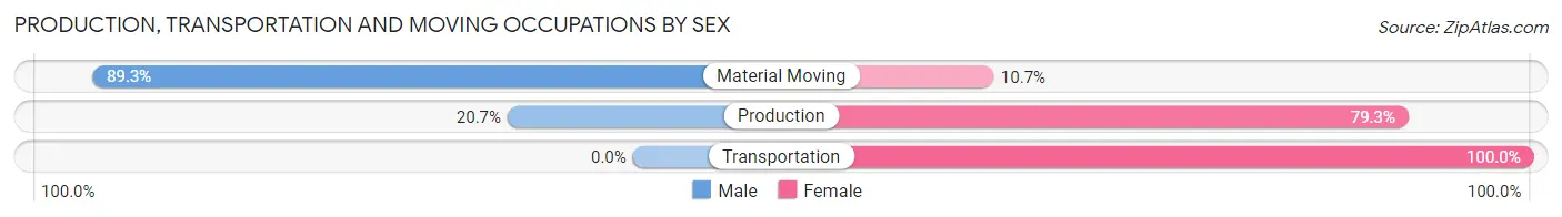 Production, Transportation and Moving Occupations by Sex in Santo Domingo Pueblo