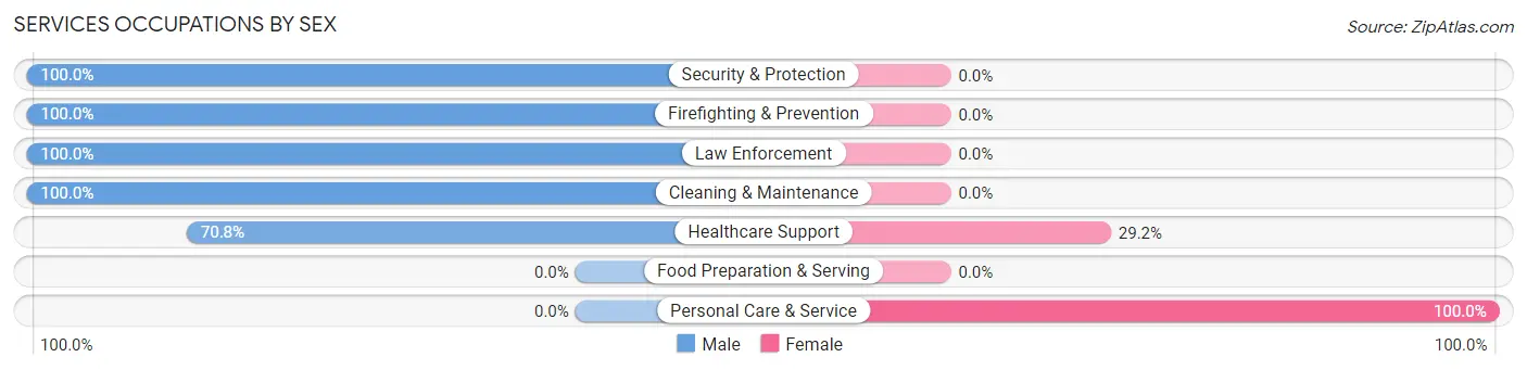 Services Occupations by Sex in Tohatchi