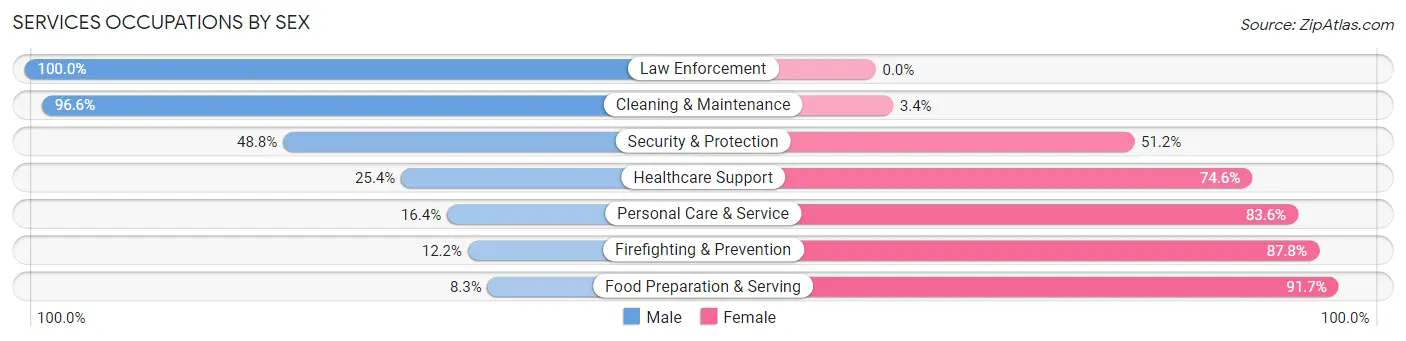 Services Occupations by Sex in Truth Or Consequences
