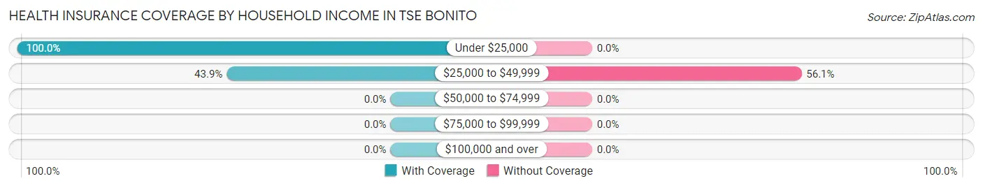 Health Insurance Coverage by Household Income in Tse Bonito