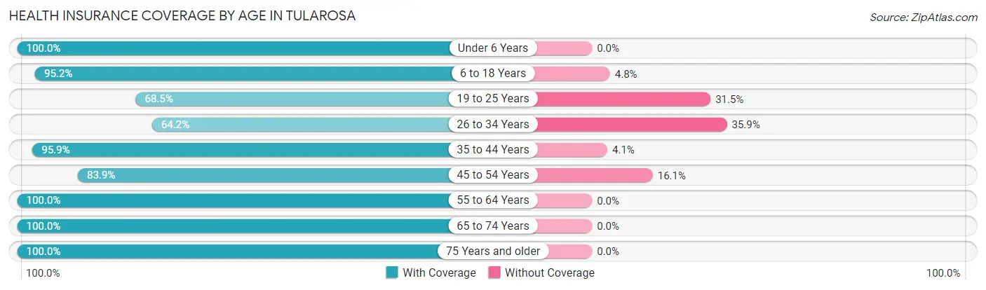 Health Insurance Coverage by Age in Tularosa