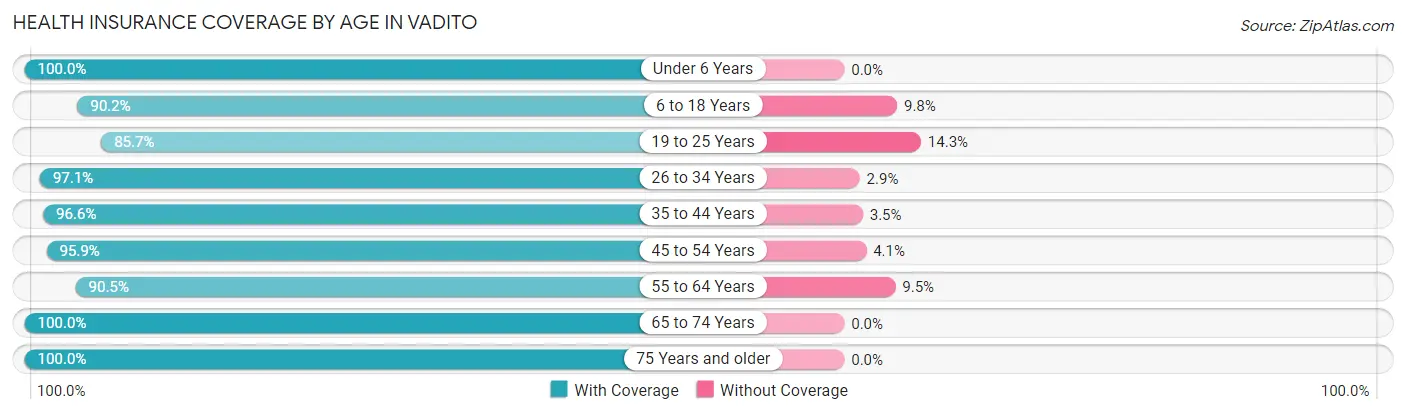 Health Insurance Coverage by Age in Vadito