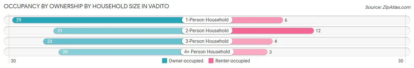 Occupancy by Ownership by Household Size in Vadito