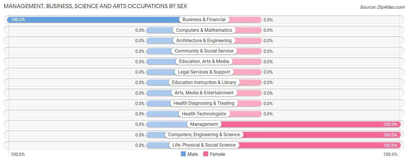Management, Business, Science and Arts Occupations by Sex in Villanueva