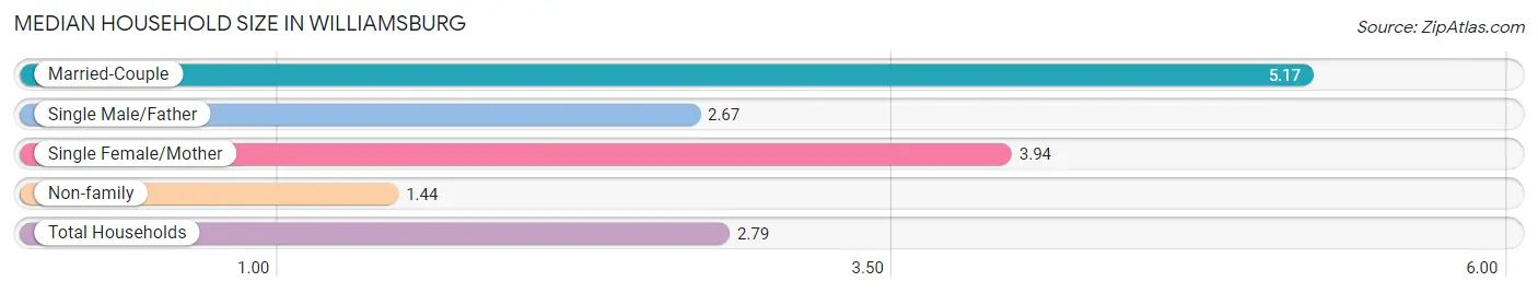 Median Household Size in Williamsburg