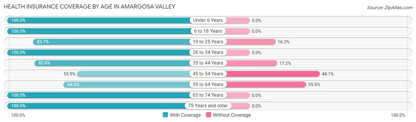 Health Insurance Coverage by Age in Amargosa Valley