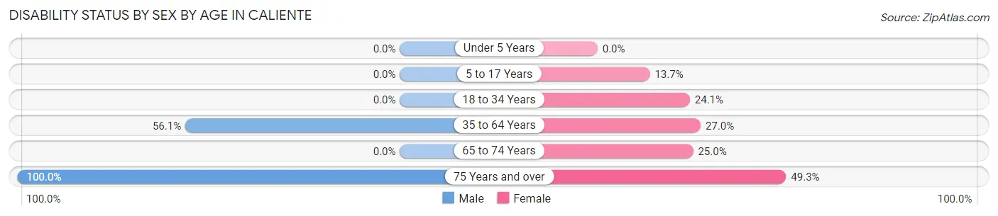 Disability Status by Sex by Age in Caliente