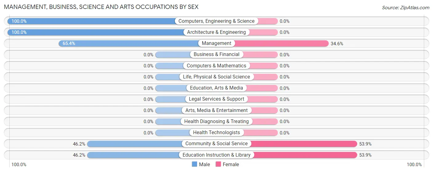 Management, Business, Science and Arts Occupations by Sex in Dyer