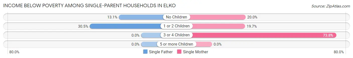 Income Below Poverty Among Single-Parent Households in Elko