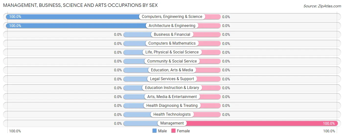 Management, Business, Science and Arts Occupations by Sex in Mina