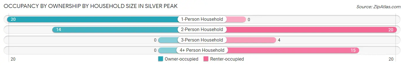 Occupancy by Ownership by Household Size in Silver Peak