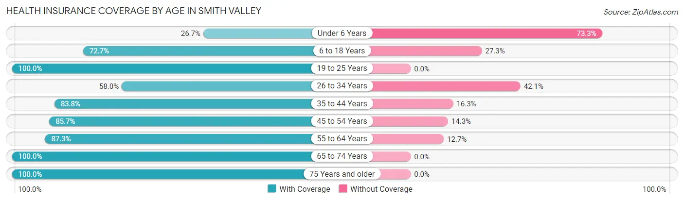 Health Insurance Coverage by Age in Smith Valley