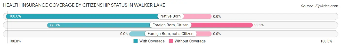 Health Insurance Coverage by Citizenship Status in Walker Lake