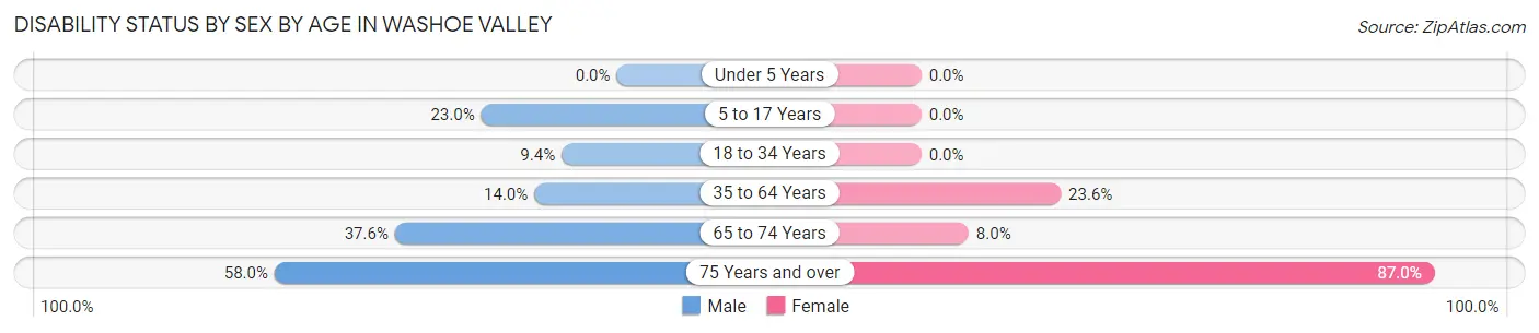 Disability Status by Sex by Age in Washoe Valley
