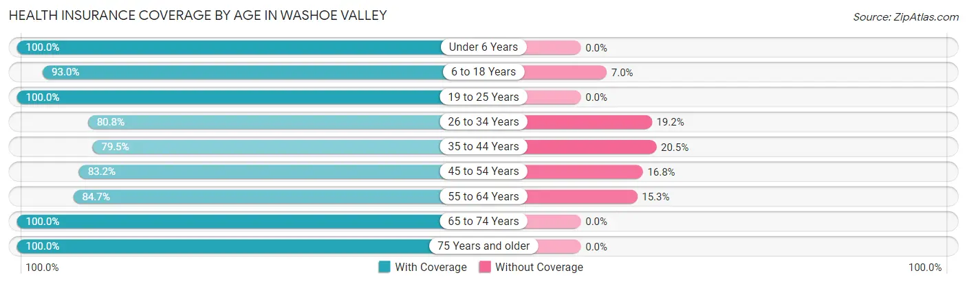 Health Insurance Coverage by Age in Washoe Valley